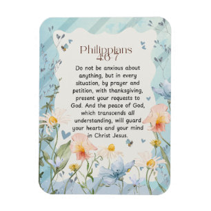 Filippenzen 4:6-7 Bijbeltekst in aquarel Magneet