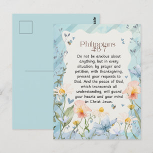 Filippenzen 4:6-7 Bijbeltekst in waterverf Briefkaart