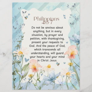 Filippenzen 4:6-7 Bijbeltekst in waterverf Flyer