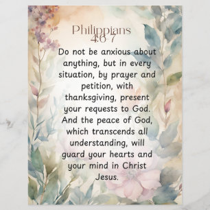 Filippenzen 4:6-7 Bijbeltekst in waterverf Flyer