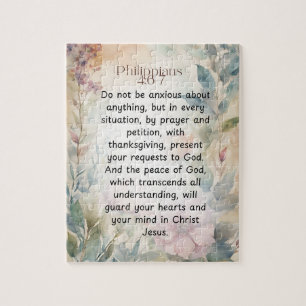 Filippenzen 4:6-7 Bijbeltekst in waterverf Legpuzzel