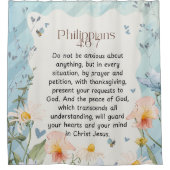 Filippenzen 4:6-7 Christelijk Bijbelvers Waterverf Douchegordijn (Voorkant)