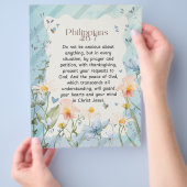 Filippenzen 4:6-7 Christelijk Bijbelvers Waterverf Flyer (Hand)