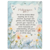 Filippenzen 4:6-7 Christelijk Bijbelvers Waterverf Klembord (Achterkant)