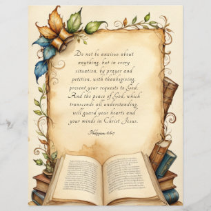 Filippenzen 4:6-7 Christelijke Bijbelvers Kunst Flyer