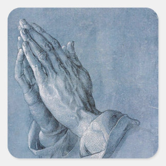 Filippenzen 4:6 Bidden Handen Vierkante Stickers. Sticker