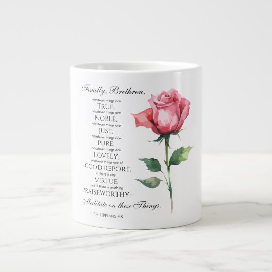 Filippenzen 4:8 Alles wat edele bloem is Extra Grote Beker (Voorkant)