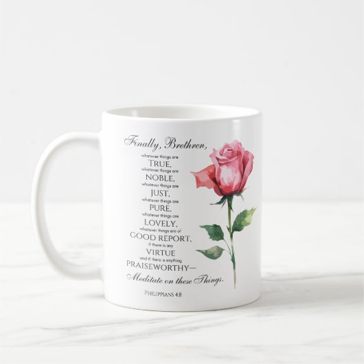 Filippenzen 4:8 Alles wat edele bloem is Koffiemok (Links)