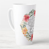 Filippenzen 4:8 Roze en gele bloemenkrans Latte Mok (Linkerhoek)