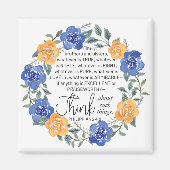 Filippenzen 4:8 Wat edel is, is een bloemenkrans Magneet (Voorkant)