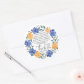 Filippenzen 4:8 Wat edel is, is een bloemenkrans Ronde Sticker (Envelop)