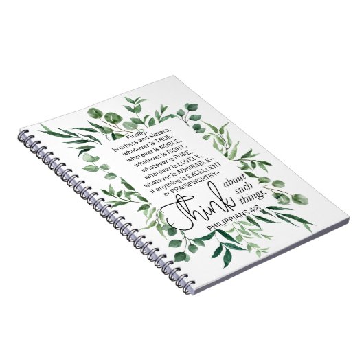 Filippenzen 4:8 Wat edele eucalyptus is Notitieboek (Rechterzijde)