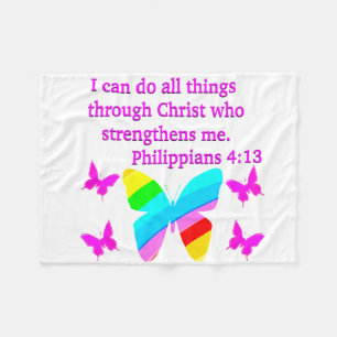  FILIPPIËN 4:13 BUTTERFLY-ONTWERP FLEECE DEKEN