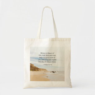 Filippijnen 1:6 GOD, die goed werk hebben verricht Tote Bag