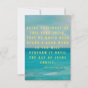 Filippijnen 1:6 KJV Bijbelscriptie Pic Greeting Kaart