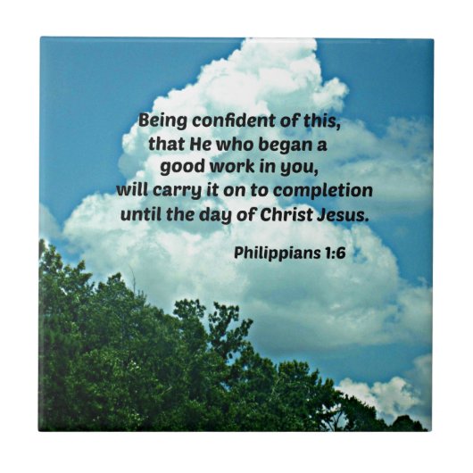 Filippijnen 1:6 vol vertrouwen, ... tegeltje (Voorkant)