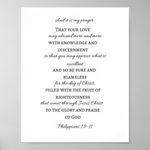 Filippijnen 1:9-11 Manuscript Poster