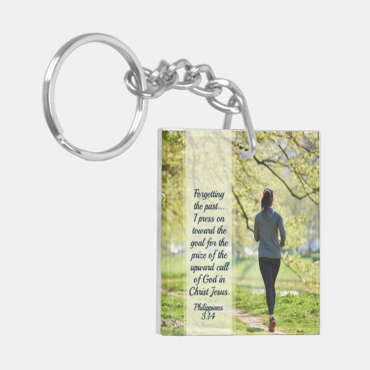 Filippijnen 3:13-14 Verwijzend over het verleden Sleutelhanger (Voorkant Links)