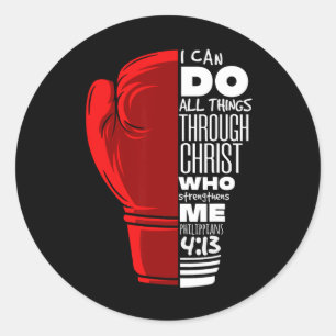 Filippijnen 413 Religieuze boxing Funny Christelij Ronde Sticker