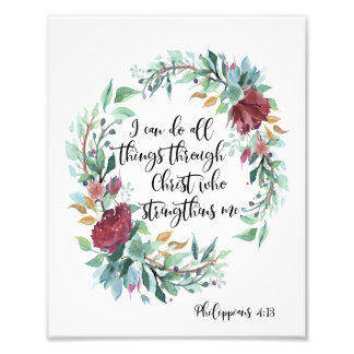 Filippijnen 4:13 Ik kan alles doen met Christus Foto Afdruk