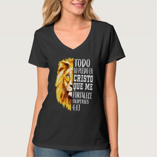 Filippijnen 4 13 Mannen Christelijk Verse Lion Jud T-shirt (Voorkant)