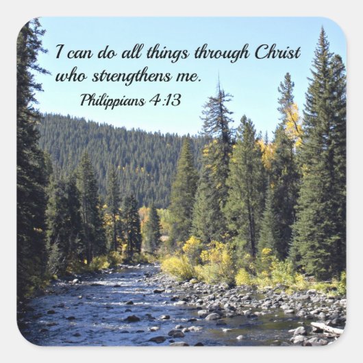 Filippijnen 4:13 vierkante sticker (Voorkant)
