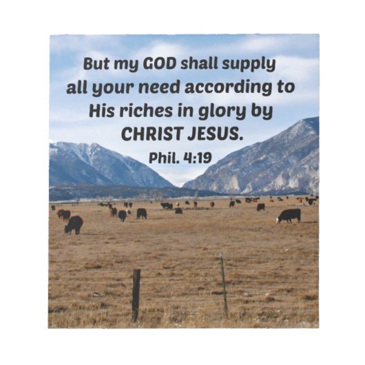 Filippijnen 4:19 notitieblok (Voorkant)