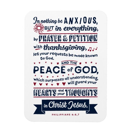 Filippijnen 4:6, 7 magneet (Verticaal)