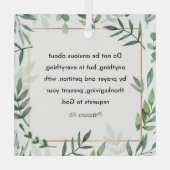 Filippijnen, 4:6, Bijbelse versie Glas Ornament (Achterkant)