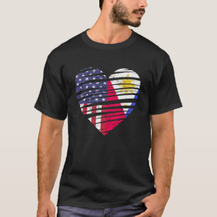 Filippijnen American Grown Heart USA Patriot Herit T-shirt