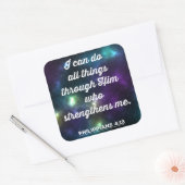 Filippijnen Bijbelverse 4:13 Vierkante Sticker (Envelop)