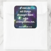 Filippijnen Bijbelverse 4:13 Vierkante Sticker (Tas)