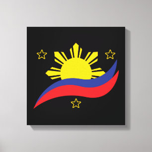 Filippijnen Filipino Pinoy Flag Canvas Afdruk