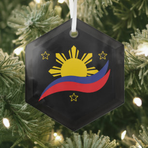 Filippijnen Filipino Pinoy Flag Glas Ornament
