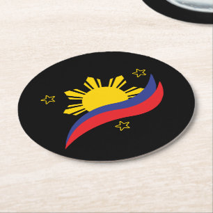 Filippijnen Filipino Pinoy Flag Ronde Kartonnen Onderzetter