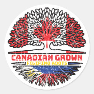 Filippijnen Filippijns Canada - Boom Roots Fl Ronde Sticker