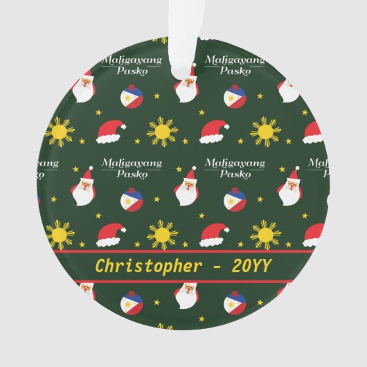 Filippijnen Filippijnse kerstman Maligayang Pasko Ornament (voorkant)