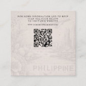 Filippijnen Paspoort bruiloft QR Informatiekaartje (Voorkant)