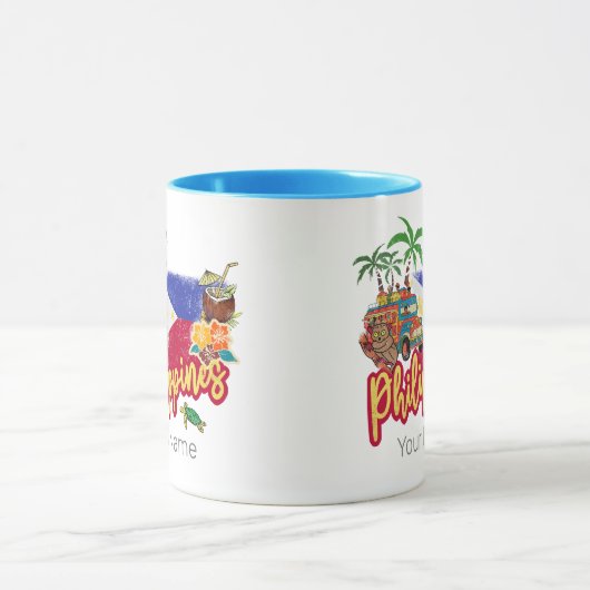 Filippijnen  Tarsier vlag Palm Souvenir Mok (Midden)