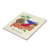 Filippijnen Tarsier vlag Palm Souvenir Tegeltje (Zijkant)