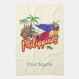 Filippijnen Tarsier vlag Palm Souvenir Theedoek