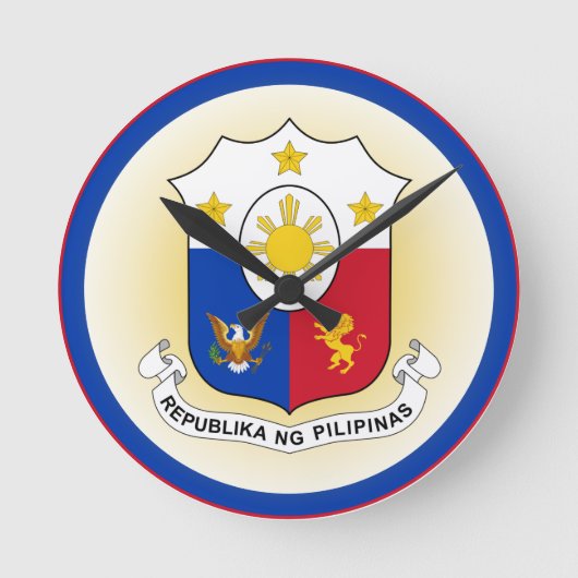 Filippijnen Wapen Cirkelvorm Ronde Klok (Voorkant)