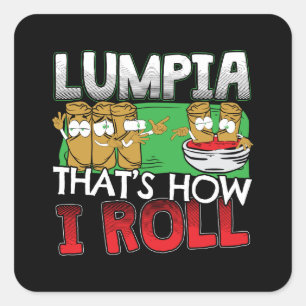 Filippijnse Lumpia Food Cartoon Vierkante Sticker