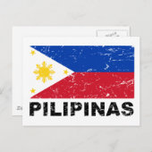Filippijnse vlag  briefkaart (Voorkant / Achterkant)