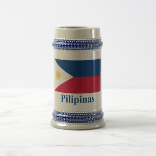 Filippijnse vlag met naam in Filippijnen Bierpul