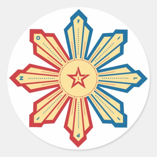 Filippijnse zon - LS Ronde Sticker (Voorkant)