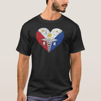 Filippino geregistreerd RN Nurse Flag Love T-shirt