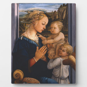Filippo lippi-Madonna en kind met twee engelen Fotoplaat