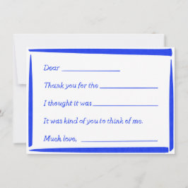 Fill-In-The-Blank "Handwritten" Thank You Notes Notitiekaartje