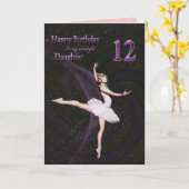 Fille 12 ans, une carte d'anniversaire de ballerin (Fleur jaune)